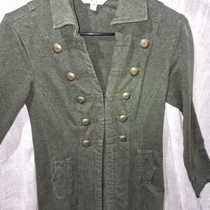 CAbi Olive Green Double-Breasted Pea Coat